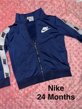Nike Toddler Navy Blue Full-Zip Track Jacket with White Logo